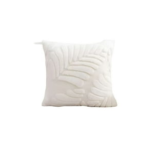 Genérico - Set De 4 Fundas Peludas De Hoja Moderna 45X45 Blanco