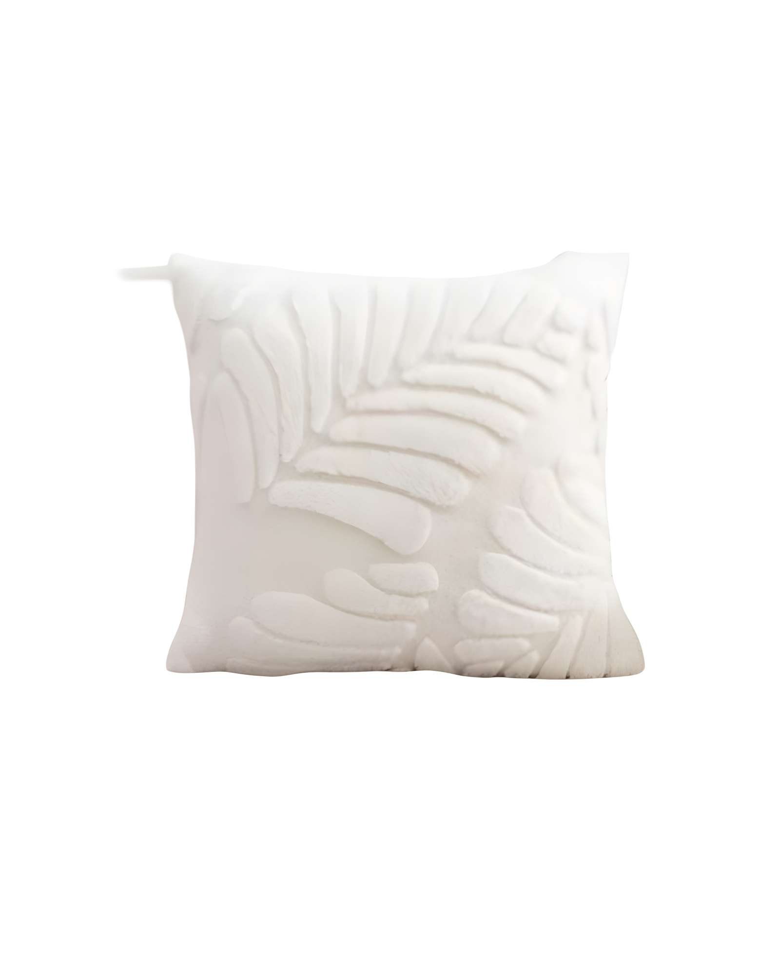 Genérico - Juego De 2 Fundas Peludas De Hoja Moderna 45X45 Blanco