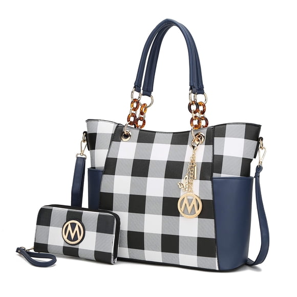 Bolso MKF Collection Mariely de piel vegana azul marino