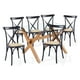 thumbnail image 1 of Comedor mesa de vidrio cross 140x90 + 6 sillas Crossback Madera Negras, 1 of 8