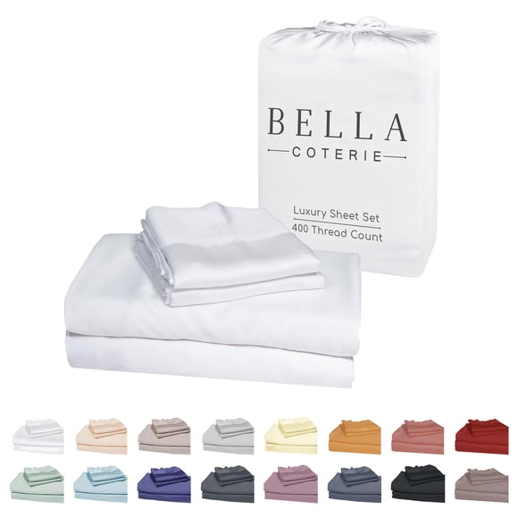 Juego de sábanas Bella Coterie Luxury Bamboo Viscosa Queen White
