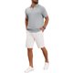 thumbnail image 5 of INSPIRE CHIC Regreso a Clases Polo de Punto Texturizado para Hombre Cuello en V Manga Corta Polo de Golf Talla S Gris Claro, 5 of 6