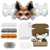 Genérico - Kit De Máscara De Gato Diy Con Malla Para Pelo Y Ojos Para Fiesta De Halloween