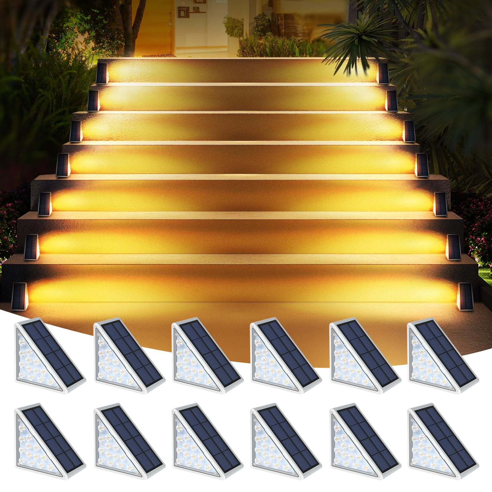 Luces Led Solares Audles Impermeables Para Exteriores, Paquete De 12