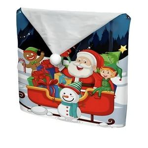 Genérica - Pack 6 Fundas De Respaldo De Sillas Navidad Con Pompón 25N5