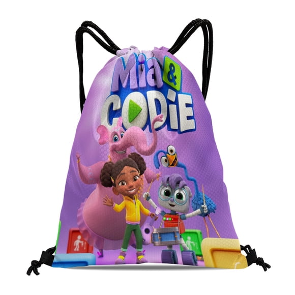 Mia y Codie Mochila de Cuerdas para Deportes y Gimnasio, Bolsa de Cuerdas Resistente al Agua, Bolsa Cinch, 30×40cm