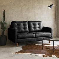 Latam Home - Sofa Napoles 2 C Cuero Kentucky Negro