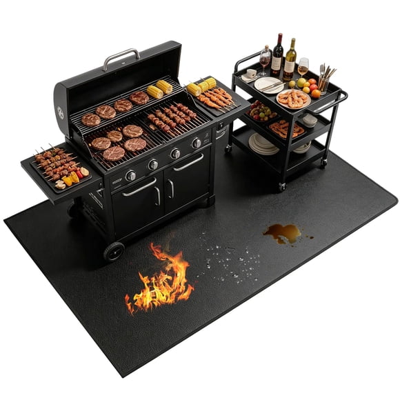 Tapete para parrilla Rymtox 229 x 132 cm ignífugo e impermeable para BBQ