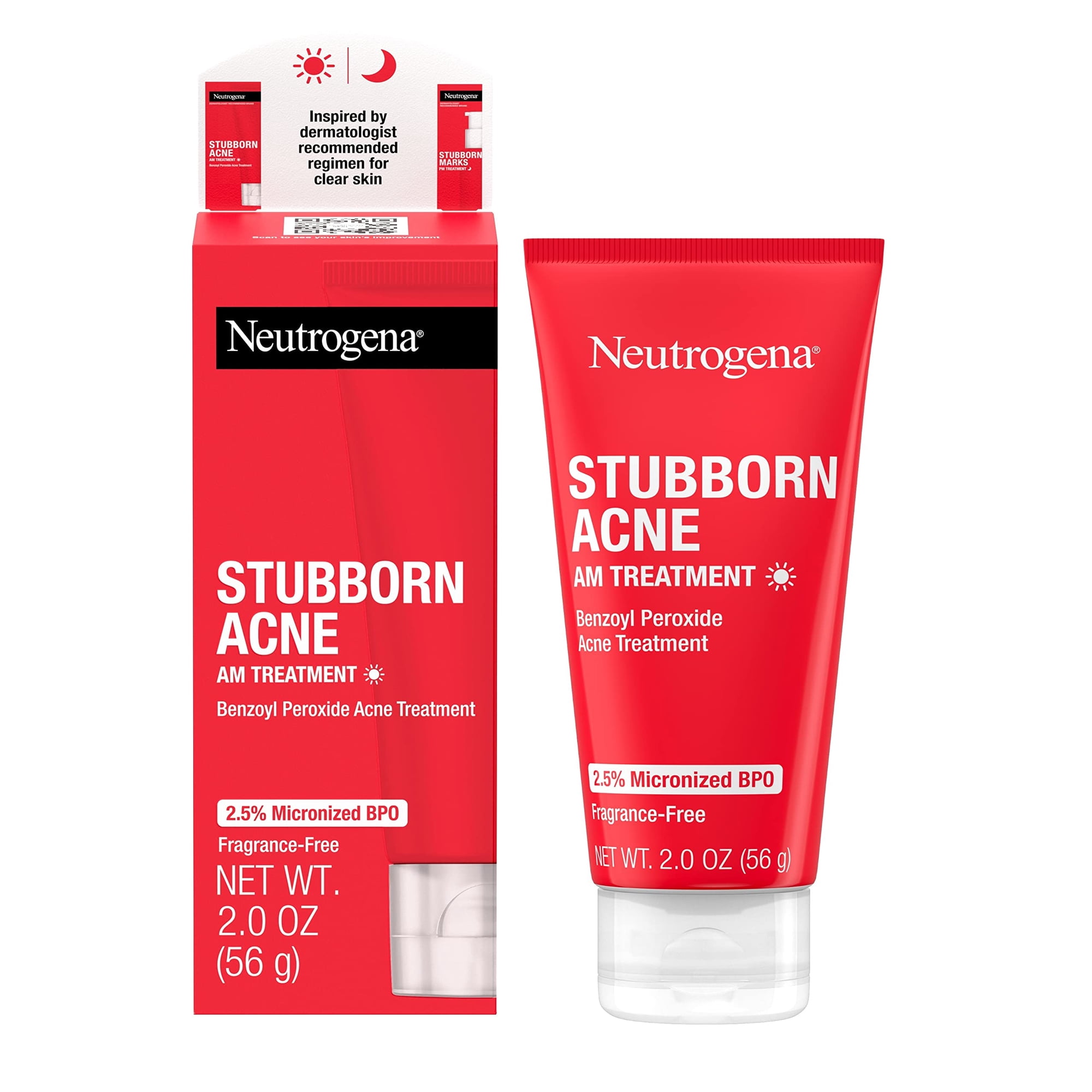 Tratamiento Facial Neutrogena Stubborn Acne Am 75 Ml Con Peróxido De Benzoilo Al 2,5%