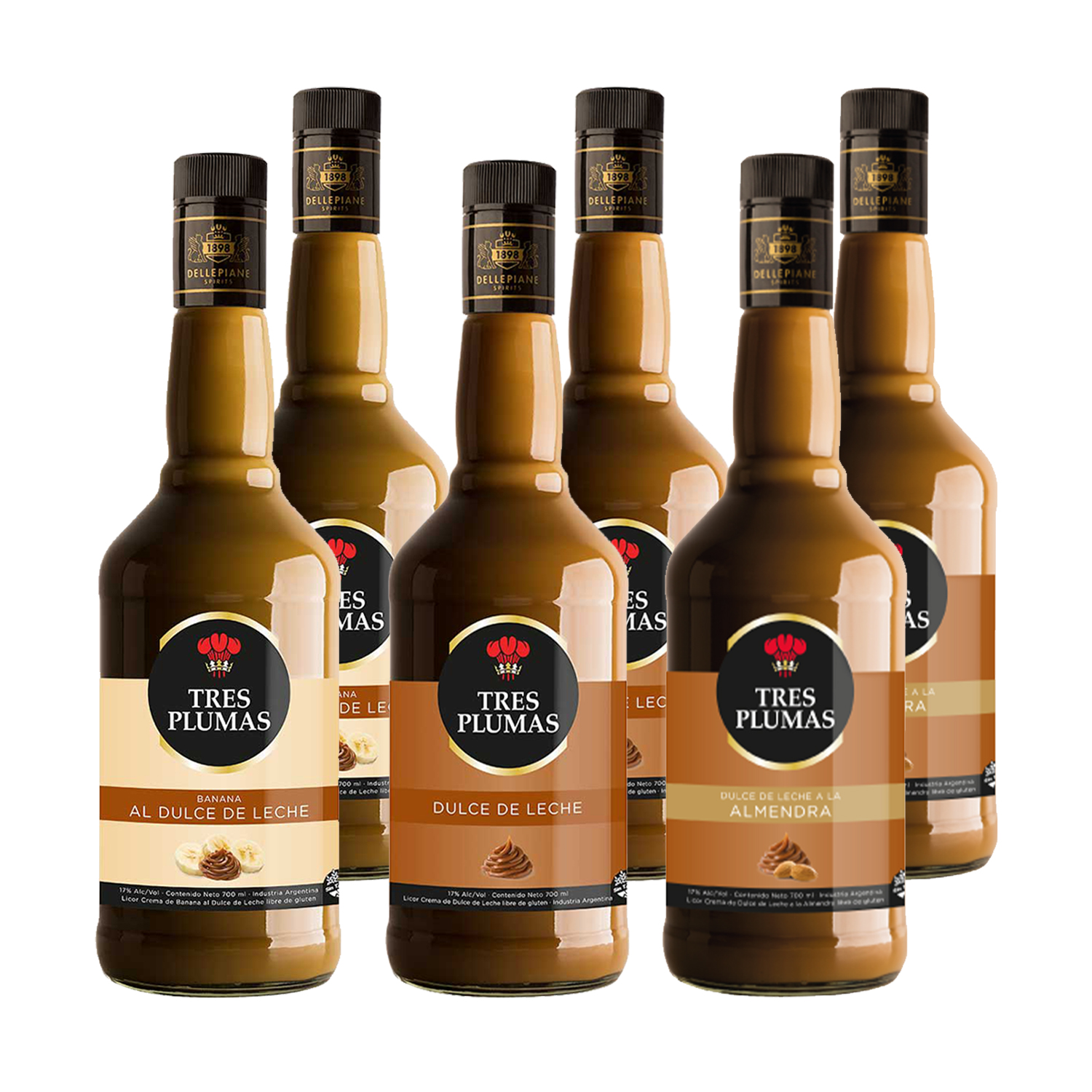 Tres Plumas - Caja X6 Mix Dulce De Leche