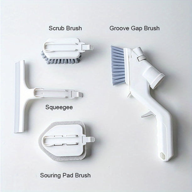 Multifunction Spray Cleaning Brush Set Suitable Bathroom Toilet Wall With Removable 4 Brushes Cleaning Tools Kitchen Accessories