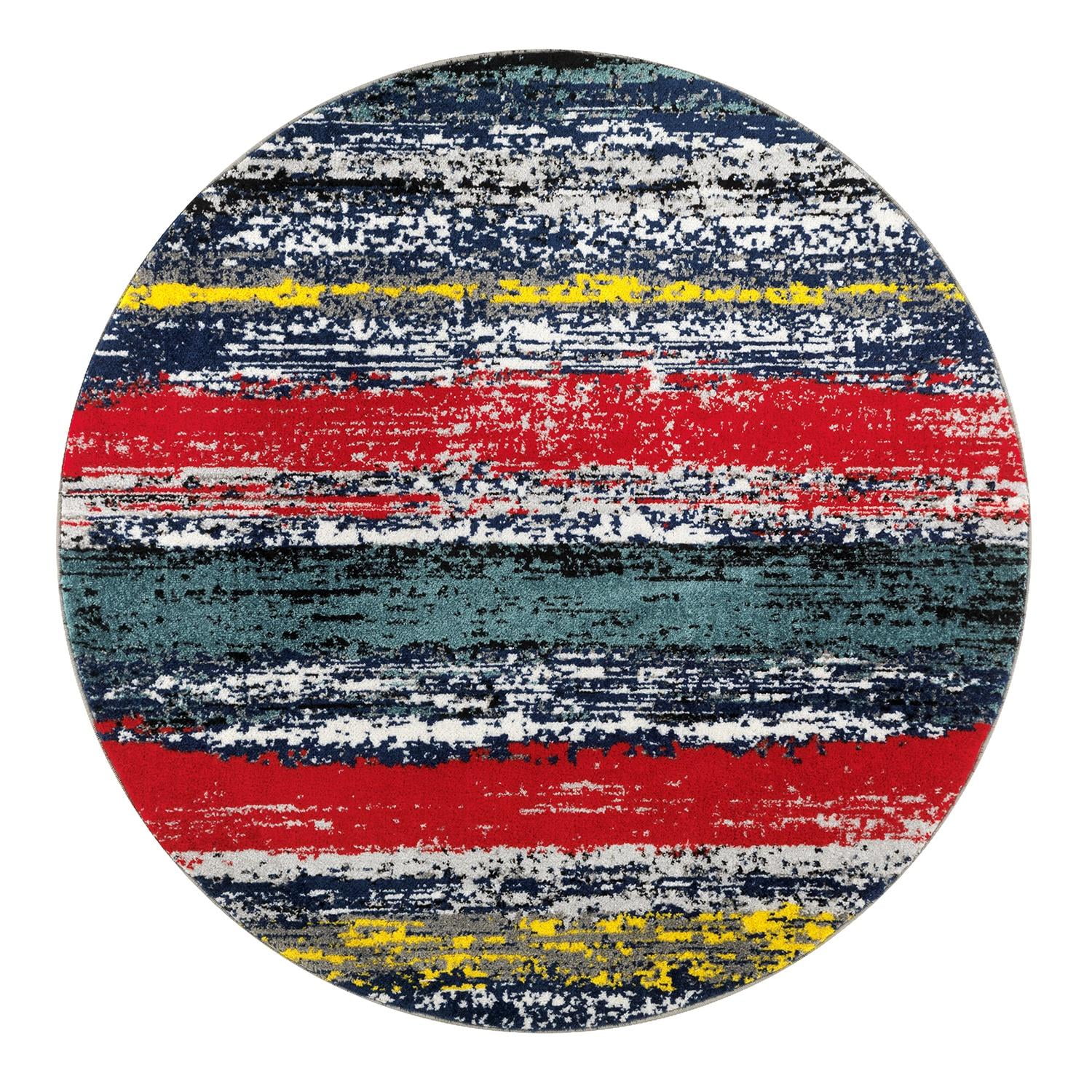 Modalfo - Alfombra Redonda Florida Roja 160 X 160 Cm