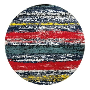 Modalfo - Alfombra Redonda Florida Roja 160 X 160 Cm