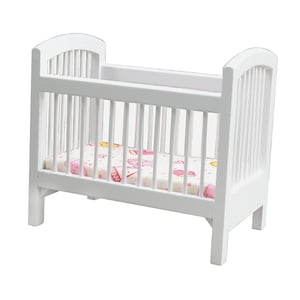 Bothyi - Cuna De Madera En Miniatura Para Casa De Muñecas 1:12, Con Colchón Para Habitación De Casa De Muñecas