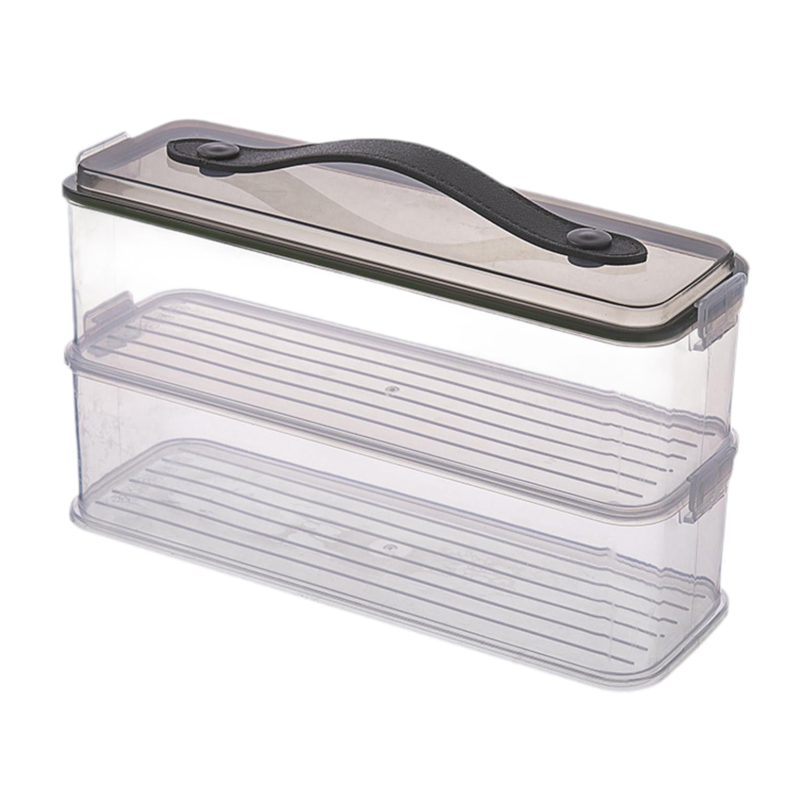 Magideal - Contenedor De Pasta Con Mango, Guardián De Espagueti Cerrado, Bocadillos, Palillos, Fruta Sellada, Tapa, Bote Transparente, Organizador De Fideos , Doble Capa