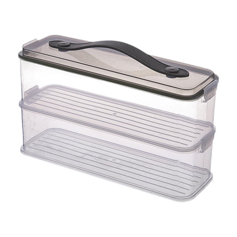 Magideal - Contenedor De Pasta Con Mango, Guardián De Espagueti Cerrado, Bocadillos, Palillos, Fruta Sellada, Tapa, Bote Transparente, Organizador De Fideos , Doble Capa