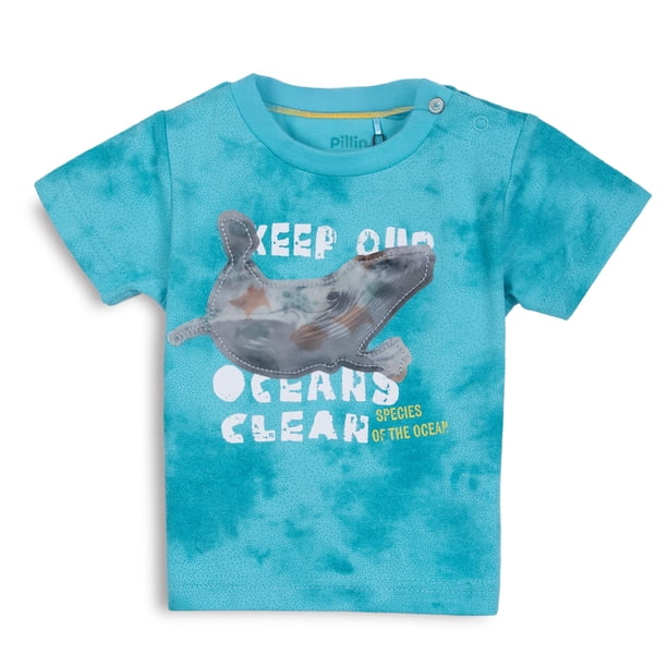 Polera Bebé Niño Manga Corta Estampado Ballena Calipso Pillin