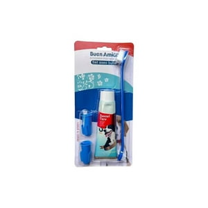Buen Amiga. - Set Bucal Para Mascotas: Cepillo, Crema Dental Y Dedal