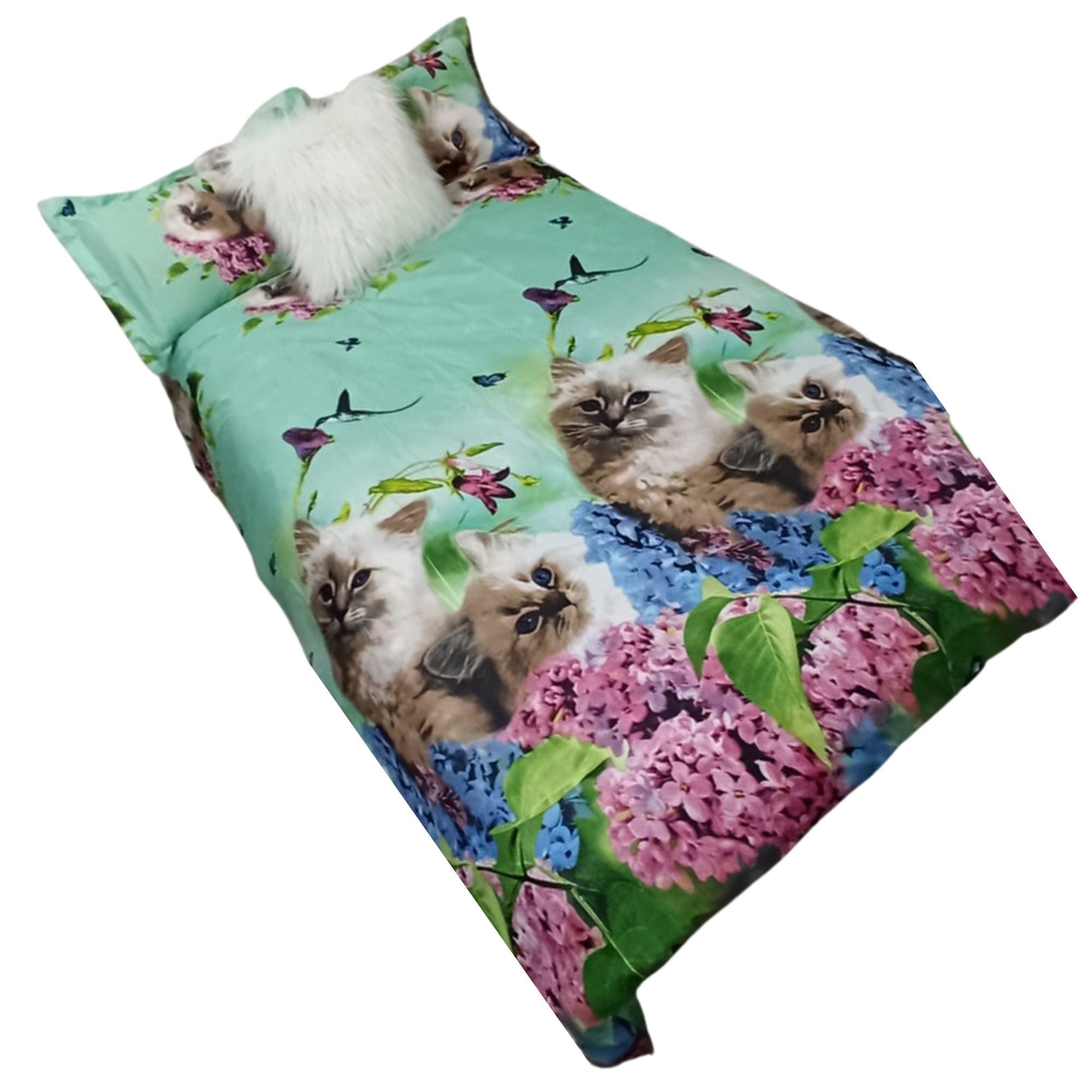 Velazio - Cubre Plumón Para Cama De 1.5 Plazas Miau Miua
