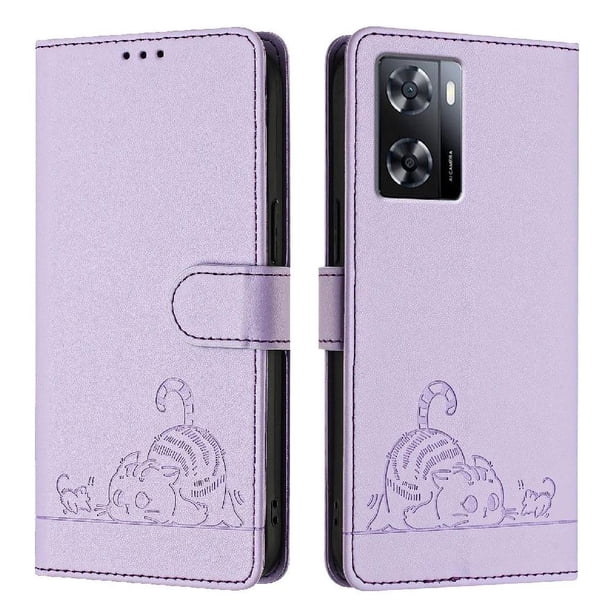 Funda tipo cartera FOXDOCK para OnePlus Nord N20 SE 4G con soporte, ranuras, RFID, diseño de gato