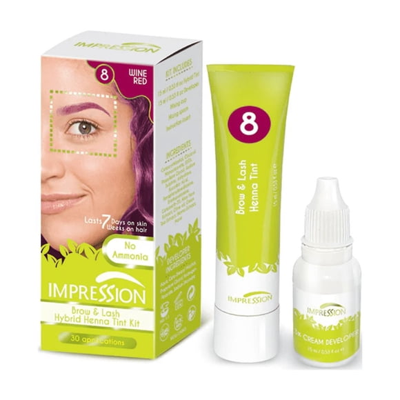 Impression Kit Hair Tintura Cejas y Pestañas Rojo Vino 15ml