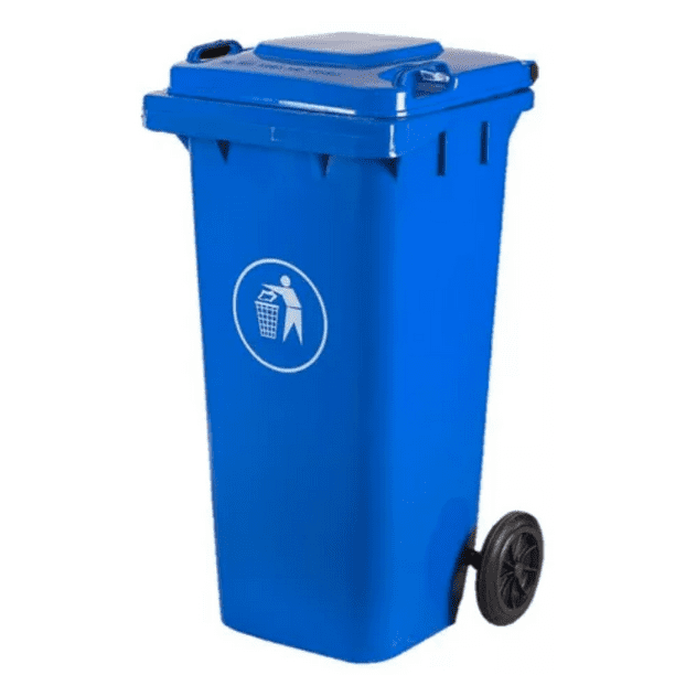 Basurero Contenedor De Basura 120 Litros Con Ruedas Color Azul