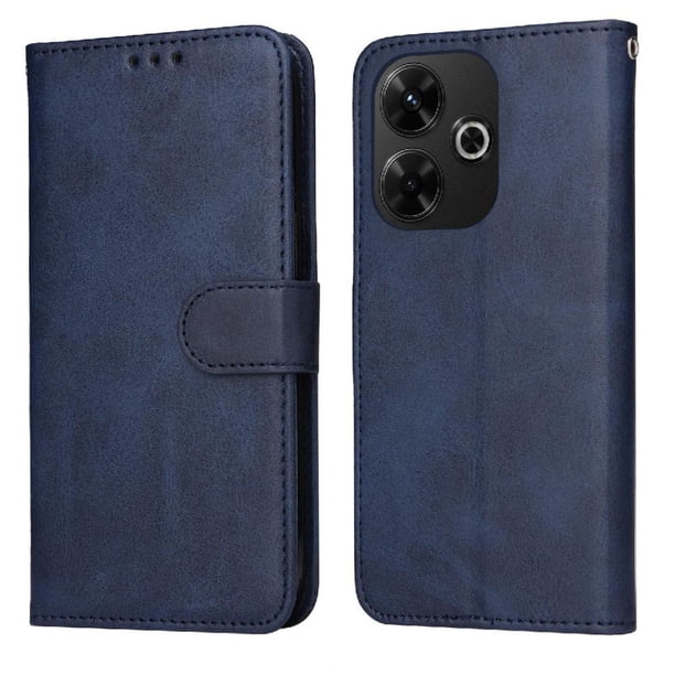 Funda Billetera para Xiaomi Redmi 13 4G con Porta Tarjetas y Soporte Ajustable Azul