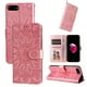 thumbnail image 1 of Funda tipo cartera FOXDOCK para iPhone SE 2020 , diseño girasol en relieve, cuero PU, cierre magnético, soporte y tarjetero, 1 of 5