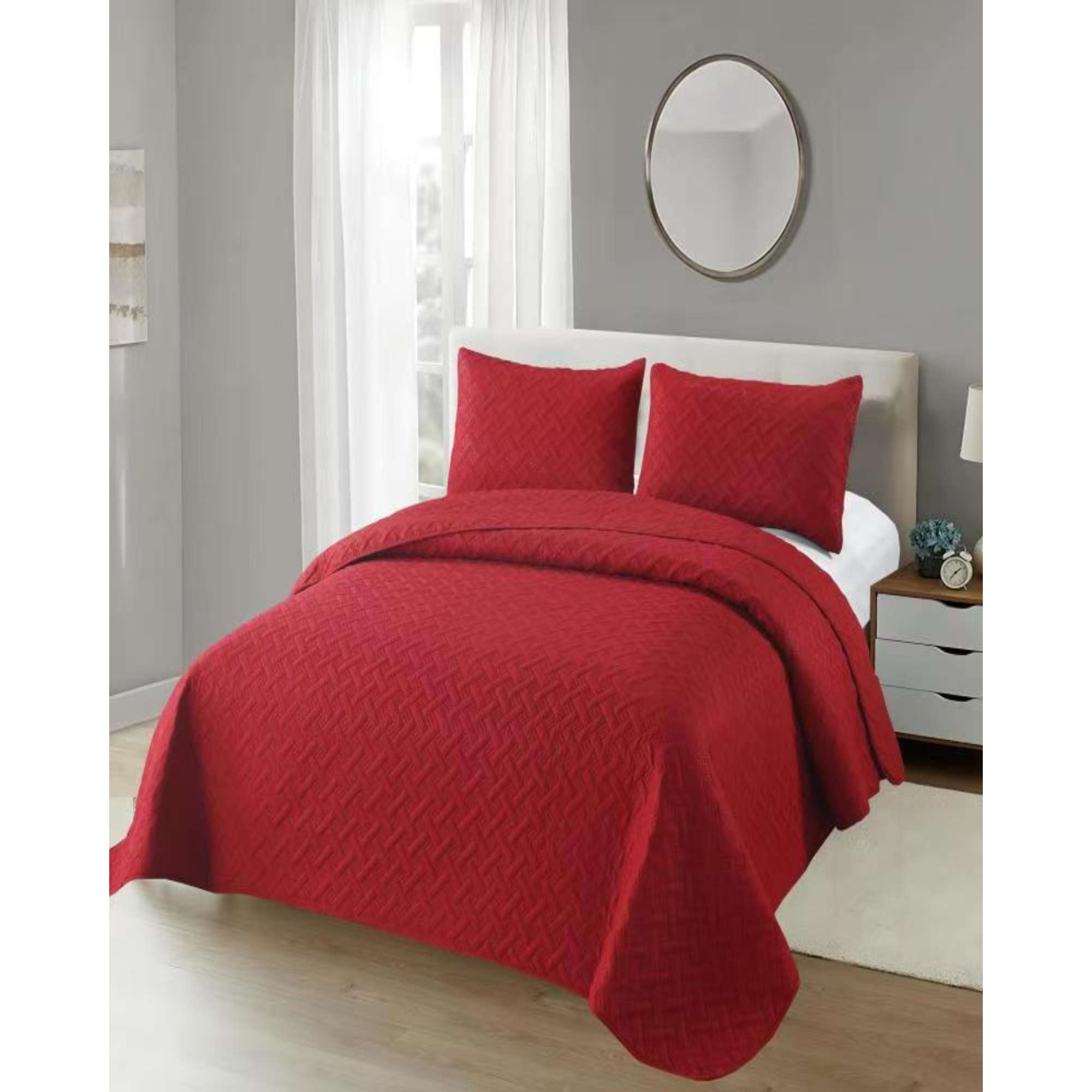 Genérico - Cubrecama Colchas Quilt De Verano King Burdeo