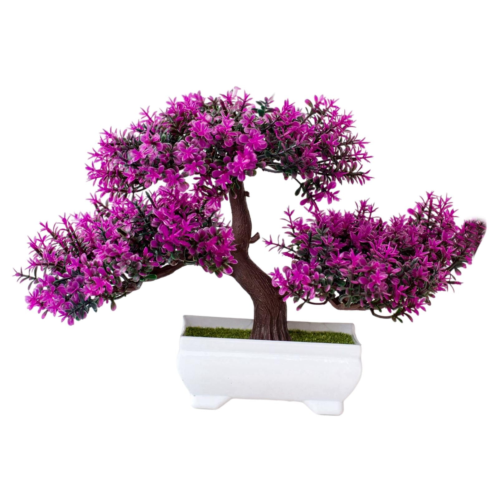 Ioensy - Árbol De Bonsái De Plantas Artificiales Para El Hogar, Jardín, Oficina, Pared, Estantería, Decoración, Púrpura, Rojo