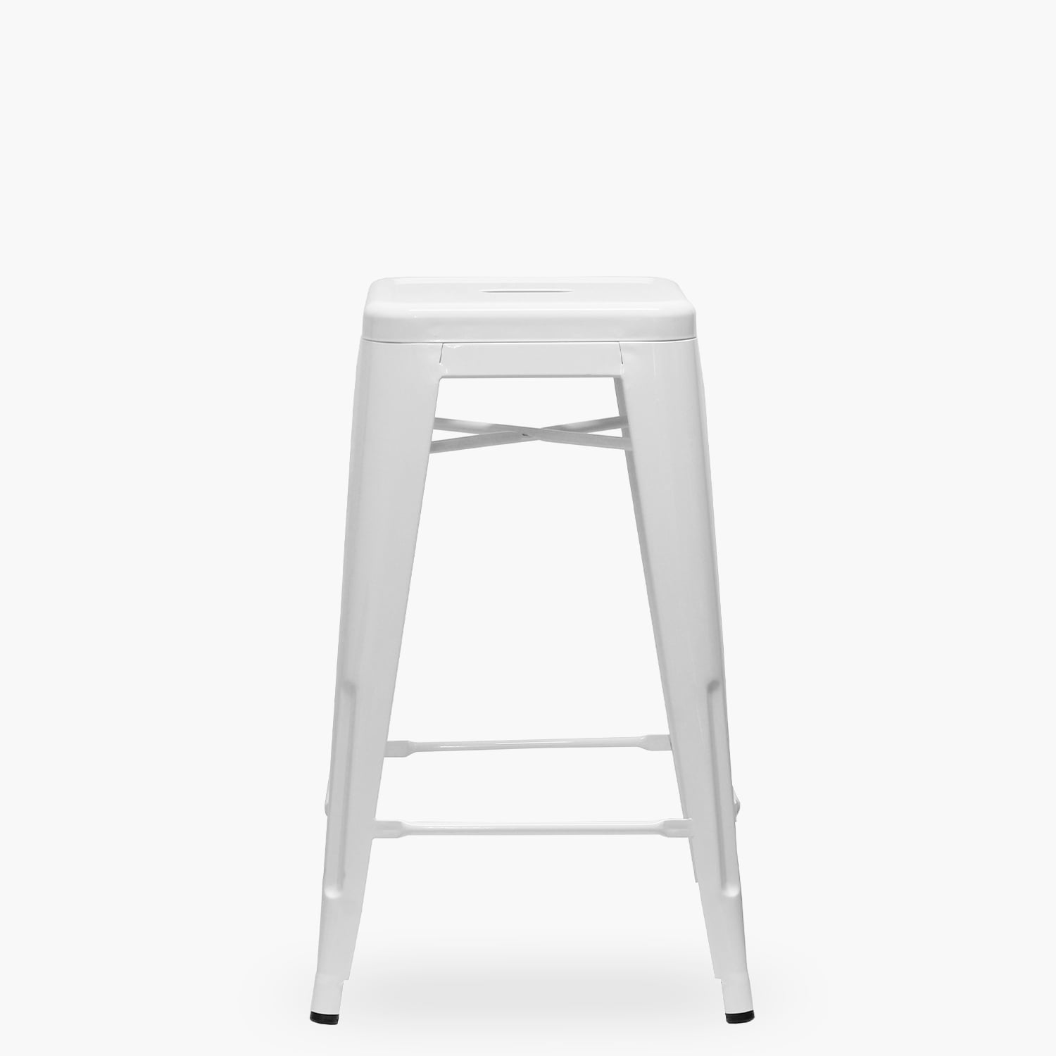 Form Design - Taburete Medio 66 Tolix Asiento Metal Blanco