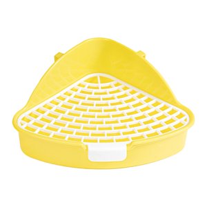 Ioensy - Bandeja De Arena Para Conejos, Orinal Para Animales Pequeños, Entrenador Para Hámster, Chinchillas, Hurones, Amarillo