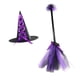 thumbnail image 5 of Sombrero de escoba para Halloween, sombrero puntiagudo, accesorios de decoración para niños, novedad, escoba para club, cosplay, actuaciones en escena Púrpura, 5 of 5