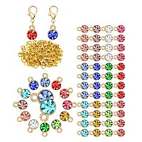 Magideal - 180 Uds Colgantes De Abalorios Natal 7Mm 12 Colores Con Cierres De Langosta Mezclados Para Fabricación De Joyería Diy , Dorado