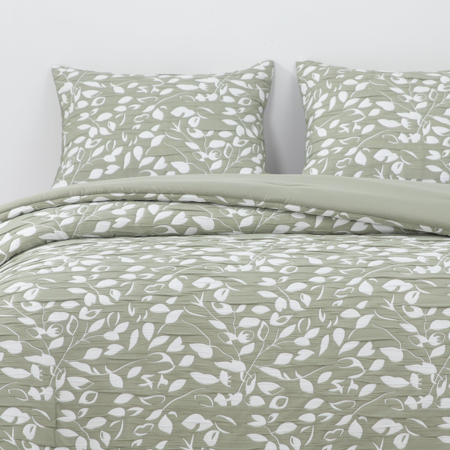 Hebra - Cobertor Jacquard King Hojas Verde
