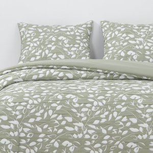 Hebra - Cobertor Jacquard King Hojas Verde