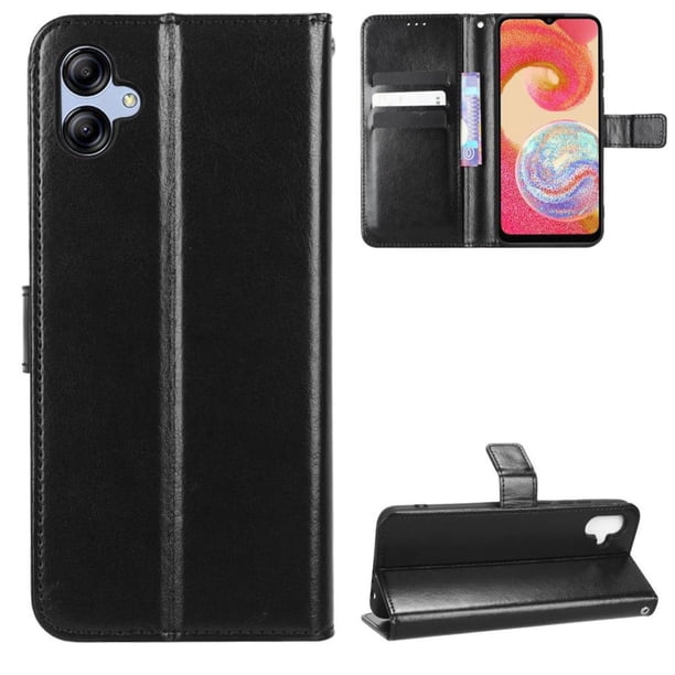 Funda tipo libro para Samsung Galaxy A04E, cartera todo‑en‑uno, funda multifuncional con tarjetero y correa de muñeca desmontable