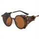 thumbnail image 1 of Vintage Steampunk Style Mirrored Eyeglasses with Leather Frame - Make a Fashion Statement!, 1 of 4