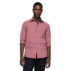 Camisa Tommy Hilfiger Flex Poplin Mini Check Para Hombre