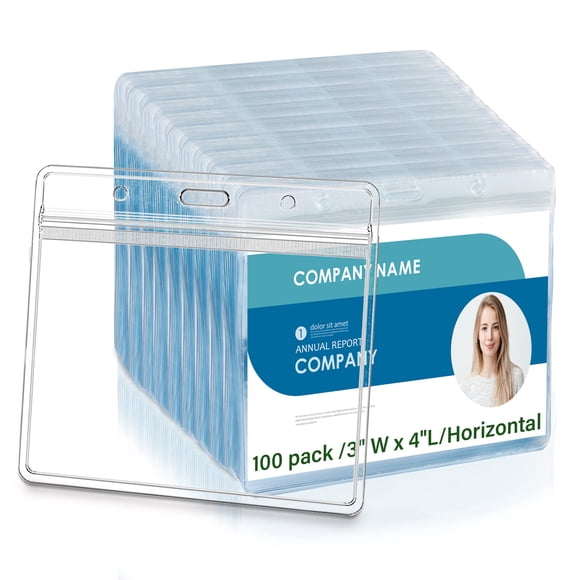 Porta Credenciales Horizontal RIDEIWAKE 10 cm x 13 cm 100 piezas