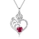 thumbnail image 1 of Collar HESHPAWS 925 Sterling Silver Birthstone Rose Flower Heart Pendant 18+2", 1 of 7