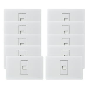 Want - Pack 10 Toma Telefónica Metálico Rj11 - Blanco