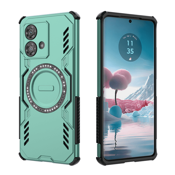 Funda FOXDOCK para Motorola Edge 40 Neo 5G , magnética, resistente a golpes, con soporte, unisex, carga inalámbrica