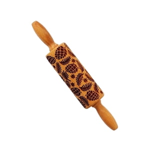 Magideal - Rodillo De Navidad Rodillo De Amasar De Madera 13,8 Pulgadas Rodillo De Amasar En Relieve Grabado En 3D Rodillo De Amasar En Relieve Para Galletas