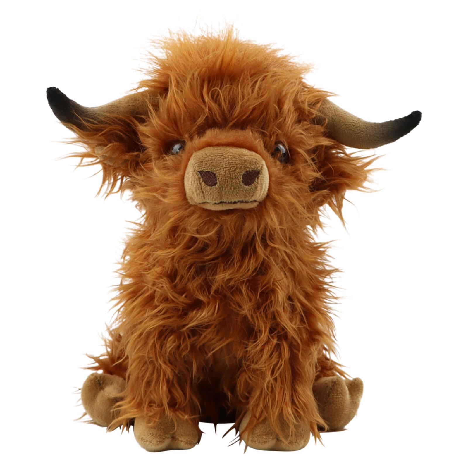 Magideal - Escocesa De Altas, Muñeco De Toro De Cabellero De Animal Suave, Juguete De Peluche Vívido Simulado Tierno Para Adultos, Regalos De
