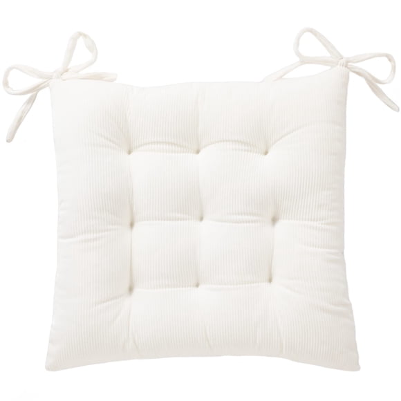 Cojín para silla HLOVME 40 cm x 40 cm blanco con correas