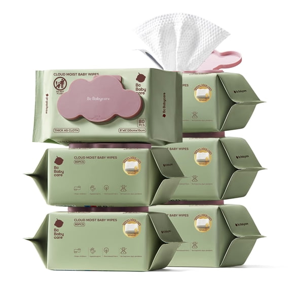 Toallitas húmedas para bebé Bc Babycare Cloud Moist XL gruesas 480 piezas