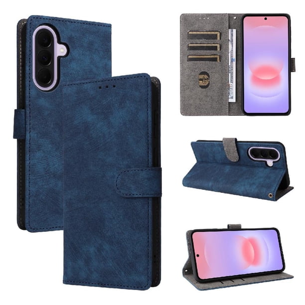 Funda Billetera para Samsung Galaxy A37 5G con Soporte - Cartera de Cuero con Ranuras Azul