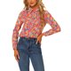 thumbnail image 1 of INSPIRE CHIC Camisa de Mujer con Botones, Estampado Floral Pequeño, Manga Larga, Cuello en Punta, Top de Oficina, Talla S, Naranja, 1 of 6