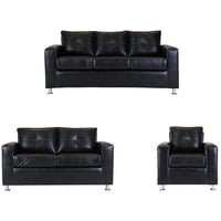 Muebles Altiro - Living Asiria 321 - Cuero Sintetico Pu Negro